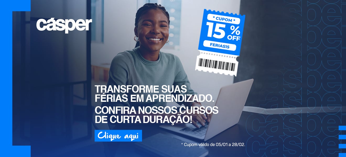 Imagem em destaque para Aproveite os Cursos de Curta Duração da Cásper com desconto nas férias