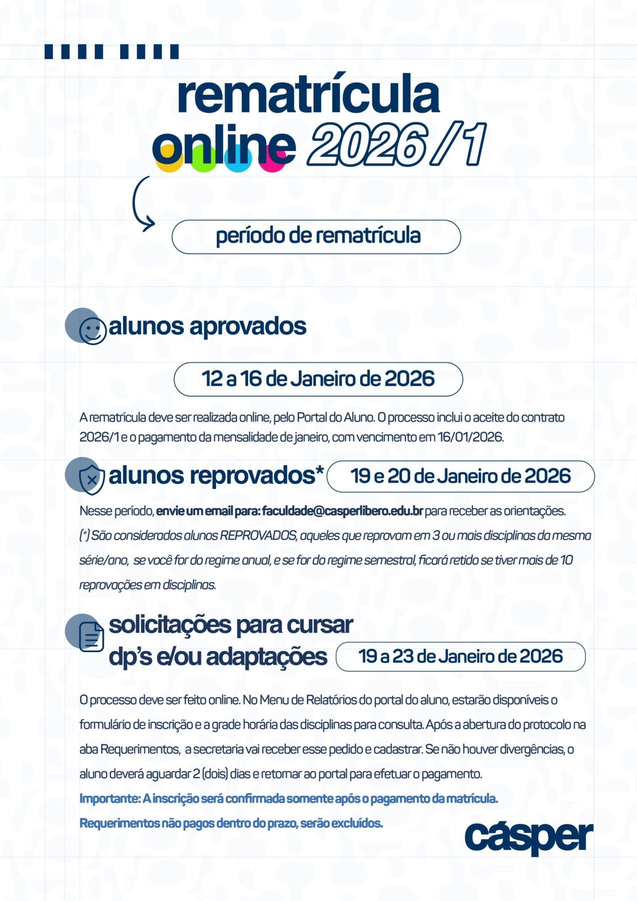 Como fazer a rematrícula online para cursos da Graduação_Corpo site